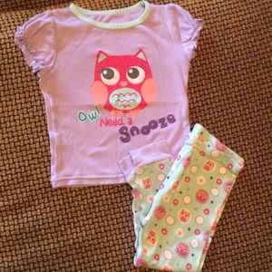 Owl pajama set; tee and pants sized 24 months